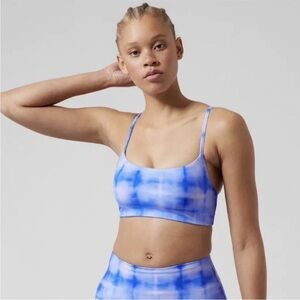 Athleta Blue Tie-Dye Swim Top